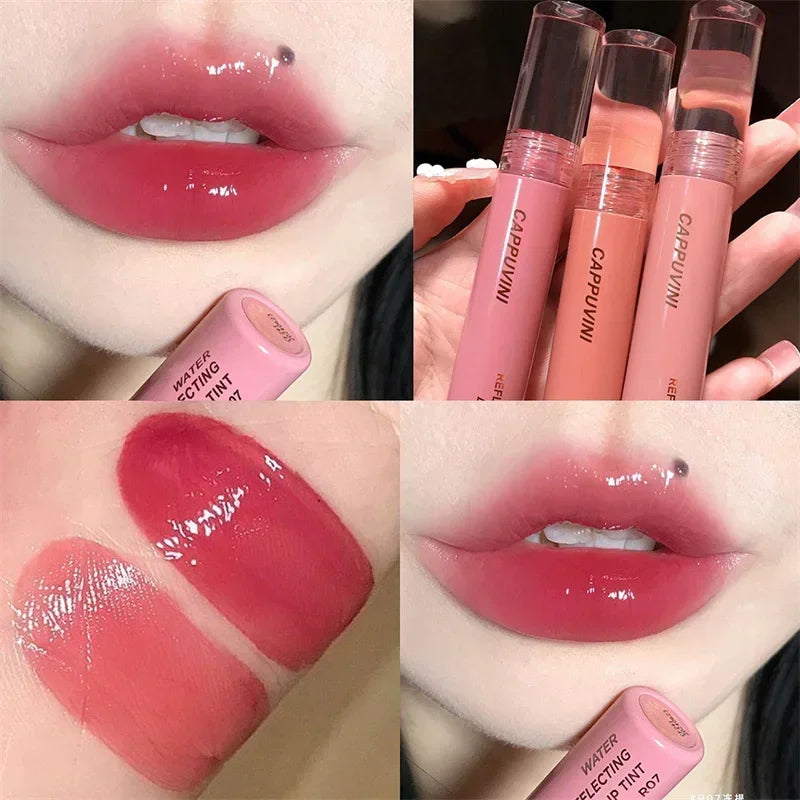 2024 New 6 Color Mirror Dyeing Lip Gloss Moisturizer Liquid Lipstick Waterproof Long Lasting Red Lip Tint Korean Makeup Cosmetic Qme 07