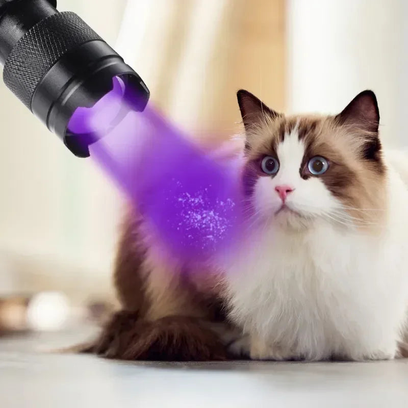 395/365nm UV Flashlight LED Ultraviolet Torch Zoomable Mini Ultra Violet Lights Inspection Lamp Pet Urine Stain Detector Tools Qme