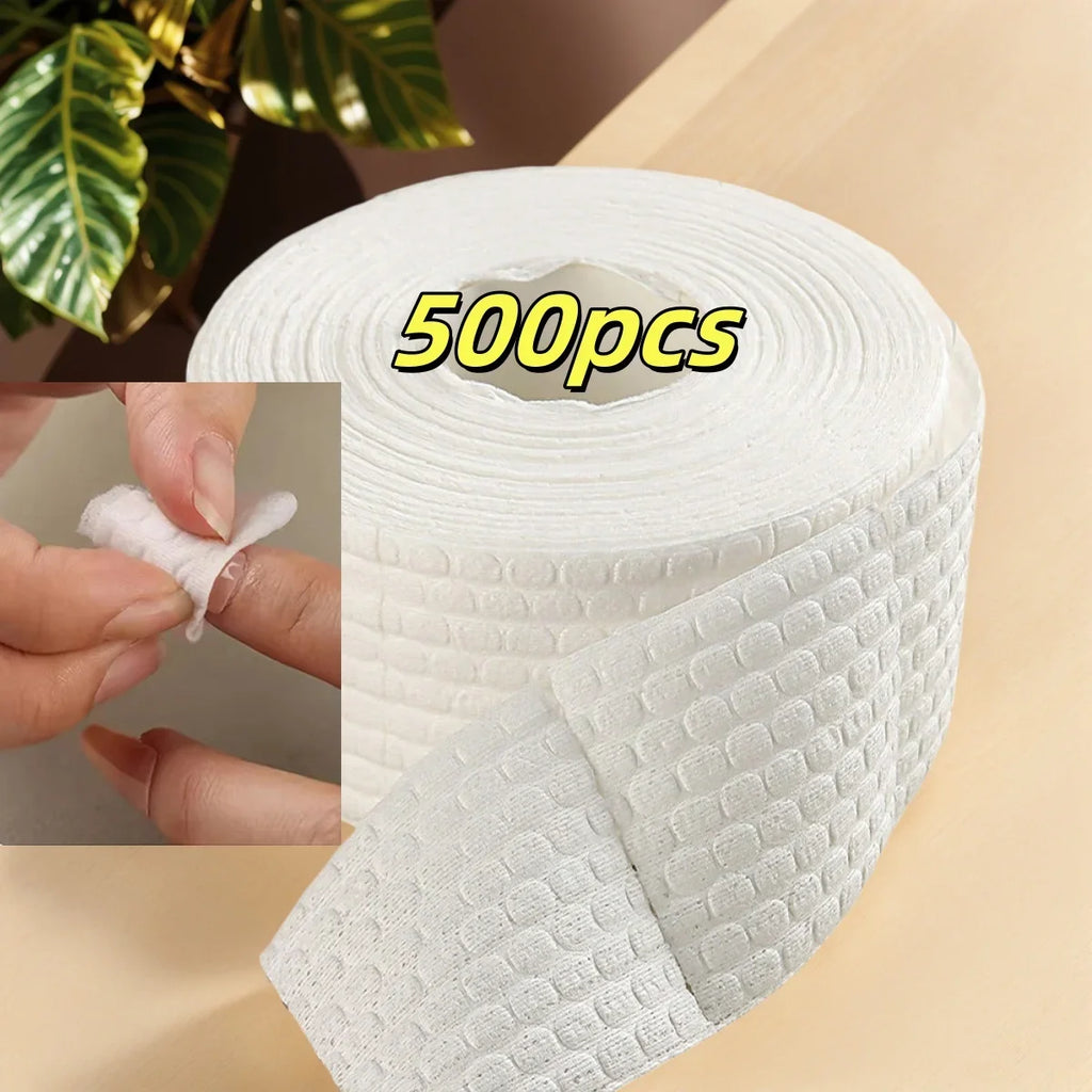 300/500PCS/Roll Nail Cotton Wipes UV Gel Nail Tips Polish Remover Cleaner Lint Paper Pad Soak Nail Art Cleaning Manicure Tools Qme