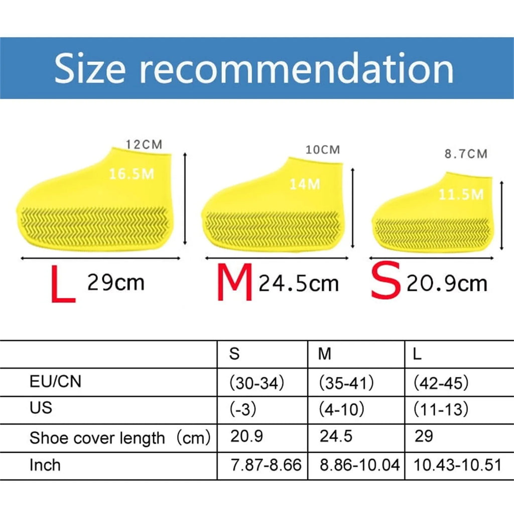 Reusable Silicone Rain Shoe Covers Foldable Waterproof Overshoes for Adult Kid Outdoor Cycling and Walking Non Slip Shoes Cases Qme