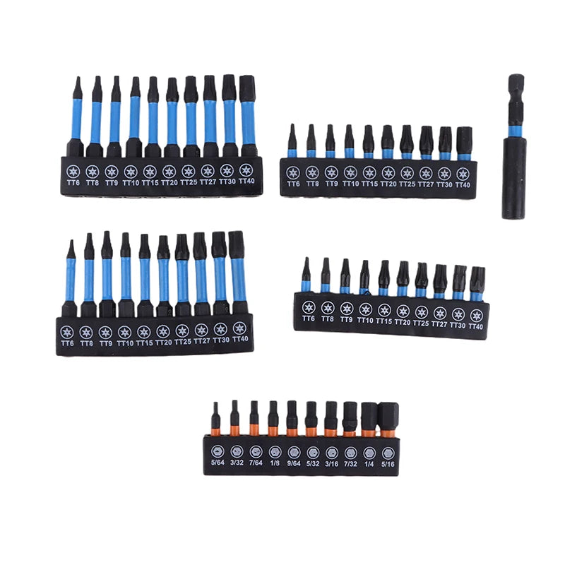 21/10PCS Star Impact Drill Bit Set S2 Steel Hex Head Shank Magnetic Screwdriver Driver Bits Holder Wrench Electric Drill Tools Qme