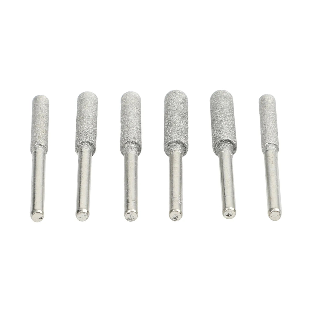 6pcs/set Silver Chainsaw Sharpeners 4mm /4.8mm/ 5.5mm Burr Chainsaw Head For Sharpening Polishing Engraving Grinding Tool Qme