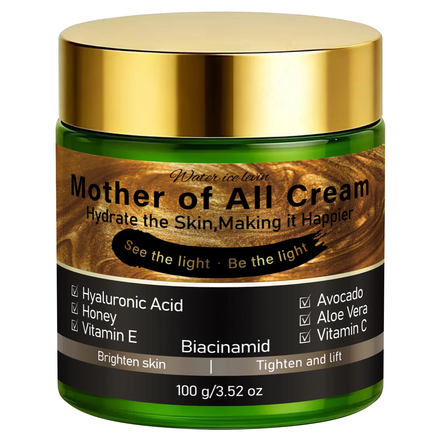 Hydrating Firming Brightening Face Cream Infused Honey Avocado Aloe Vera VC VE Niacinamide Daily Skin Lotion Qme green 100g