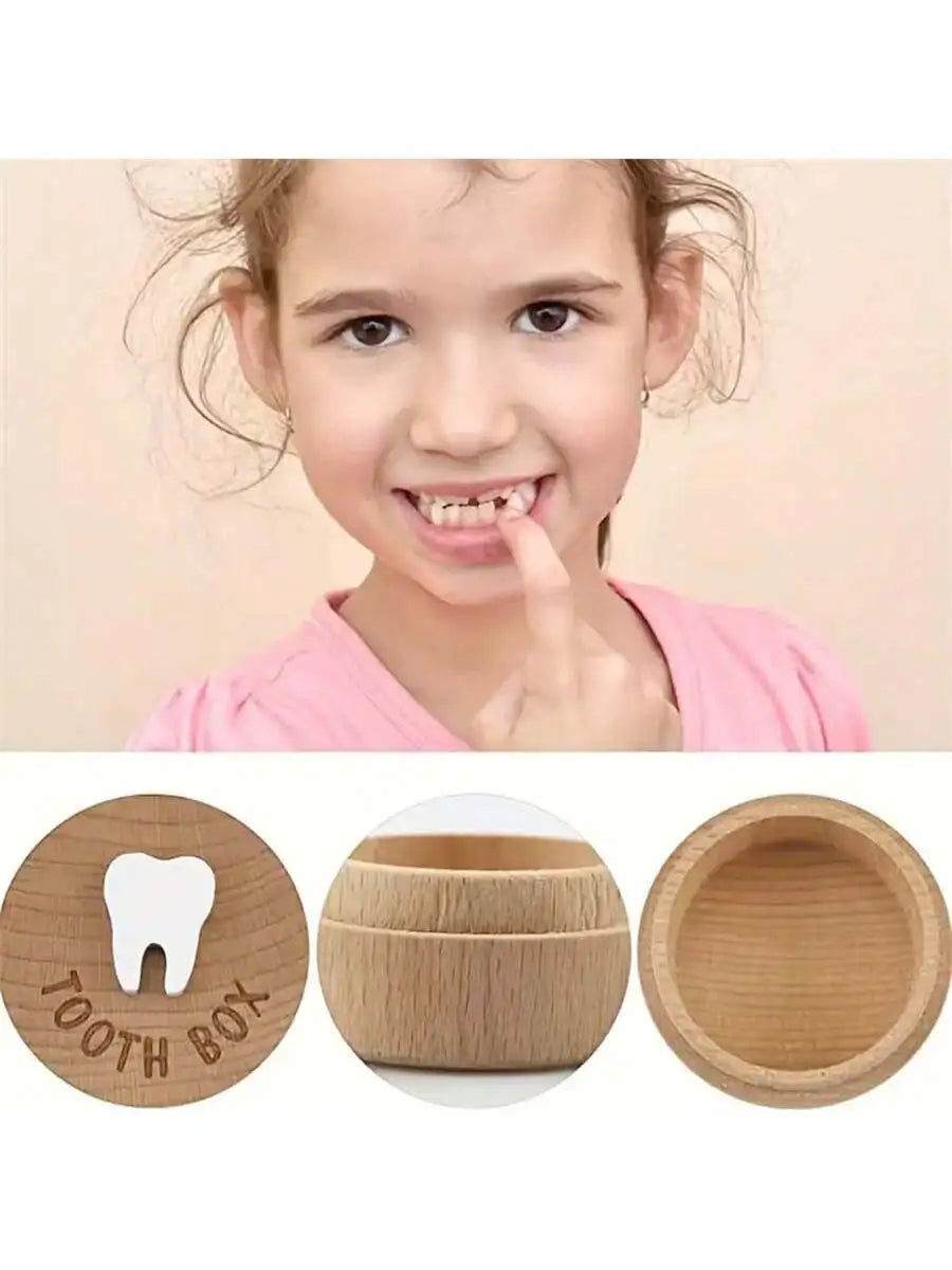 3D Carved Wooden Tooth Fairy Box Perfect Souvenir Boys Girls Qme