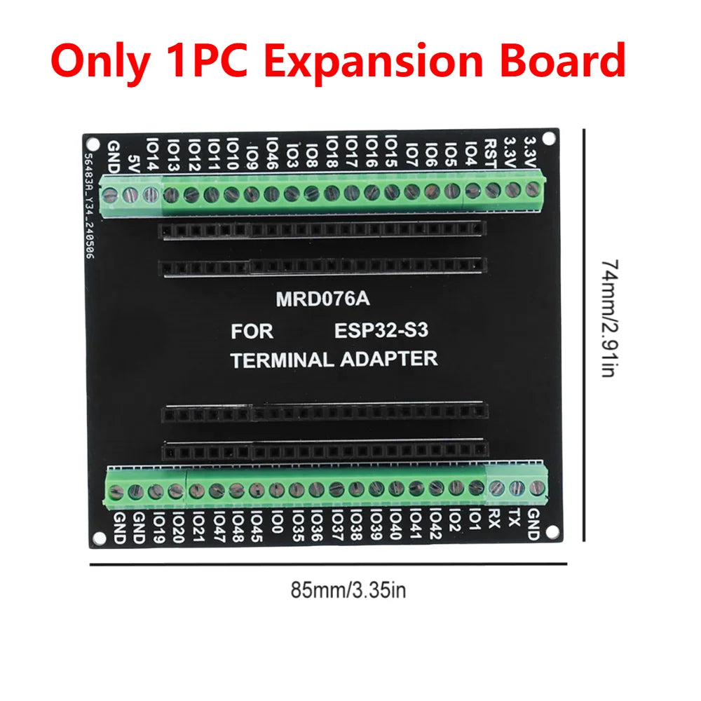 ESP32 S3 Development Board with Expansion Adapter Kit 2.4G Wifi BT Module MCU ESP32-S3WROOM1 N16R8 44Pin Type-C ESP32-S3 Qme S3 Expansion Board