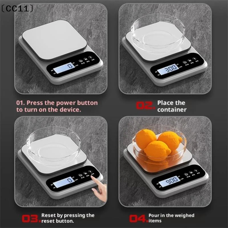 Scale Baking Gram Weight Scales LCD Display Rechargeable Electronic Qme