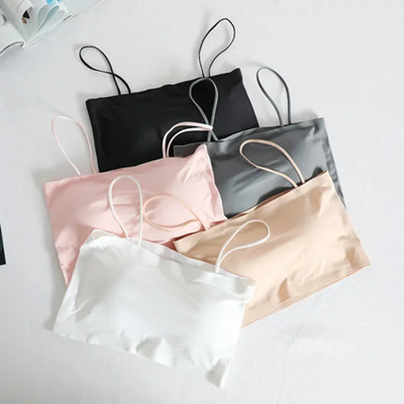 Comfortable Waist Beauty Back Wrap Chest Tube Top Girl No Steel Ring Camisole Bra Underwear New Female Simple Beauty Back Qme