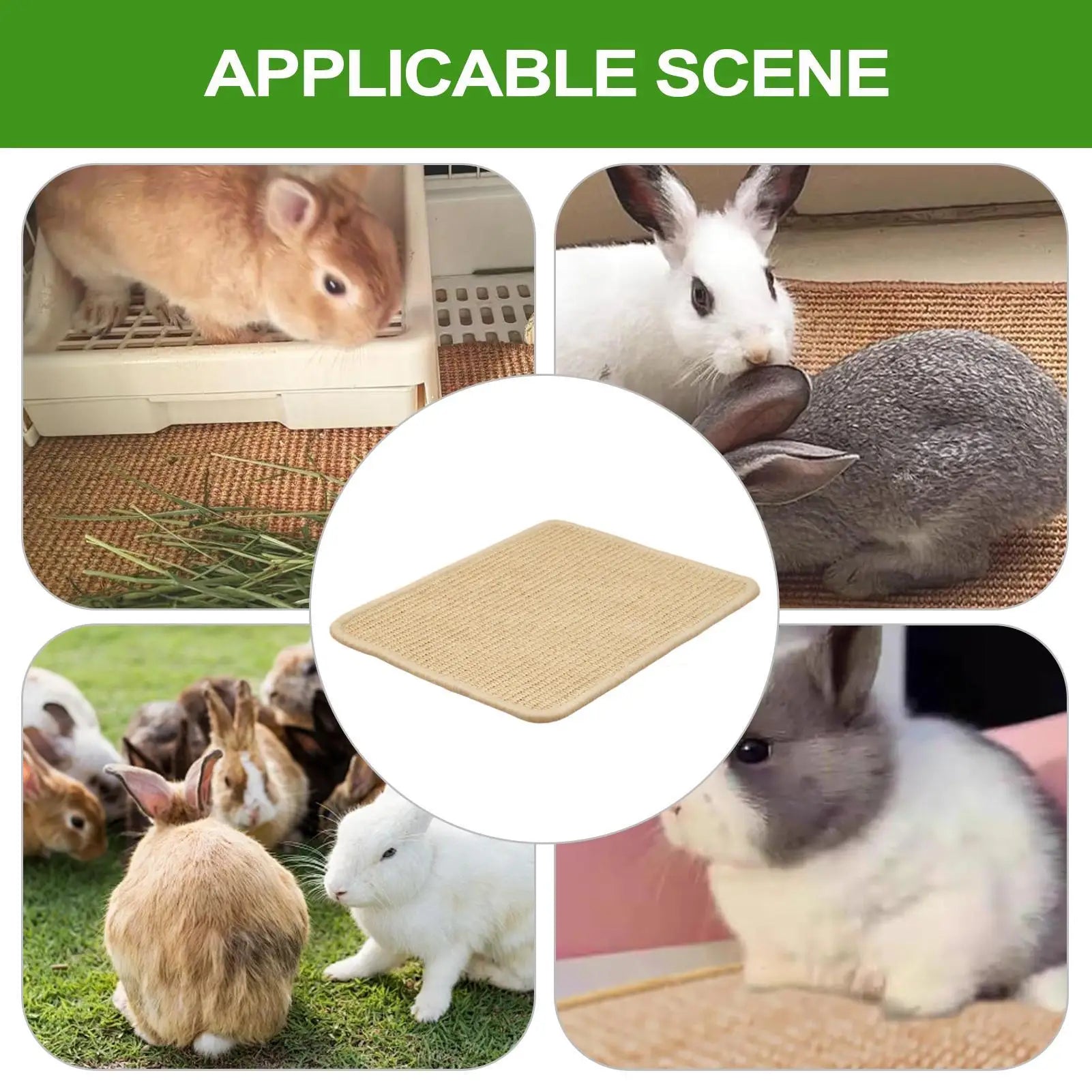 Bunny Scratch Pad Animal Scratch Pad Bunny Scratcher Natural Chew Toys Board Pet Supplies Furniture Protector Bedding Cage Qme