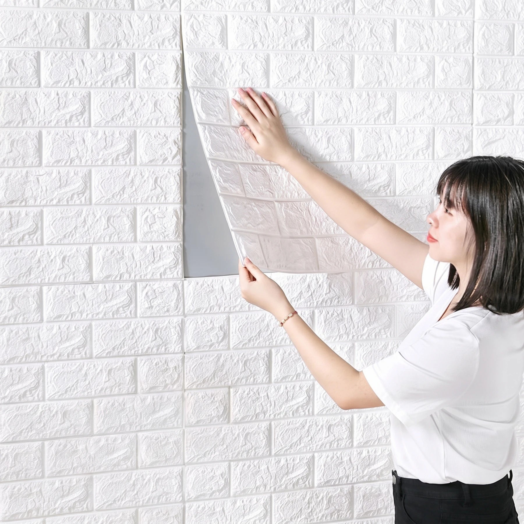 Self Adhesive Foam Brick Wallpaper 38 5x35cm Waterproof Wall Sticker Qme