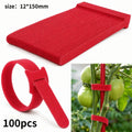 50/100Pcs Adjustable Hook Loop Plant Ties Anti Slip Reusable Soft Straps For Garden Flower Vine Fixed Binding Arrangement Qme red 100pcs