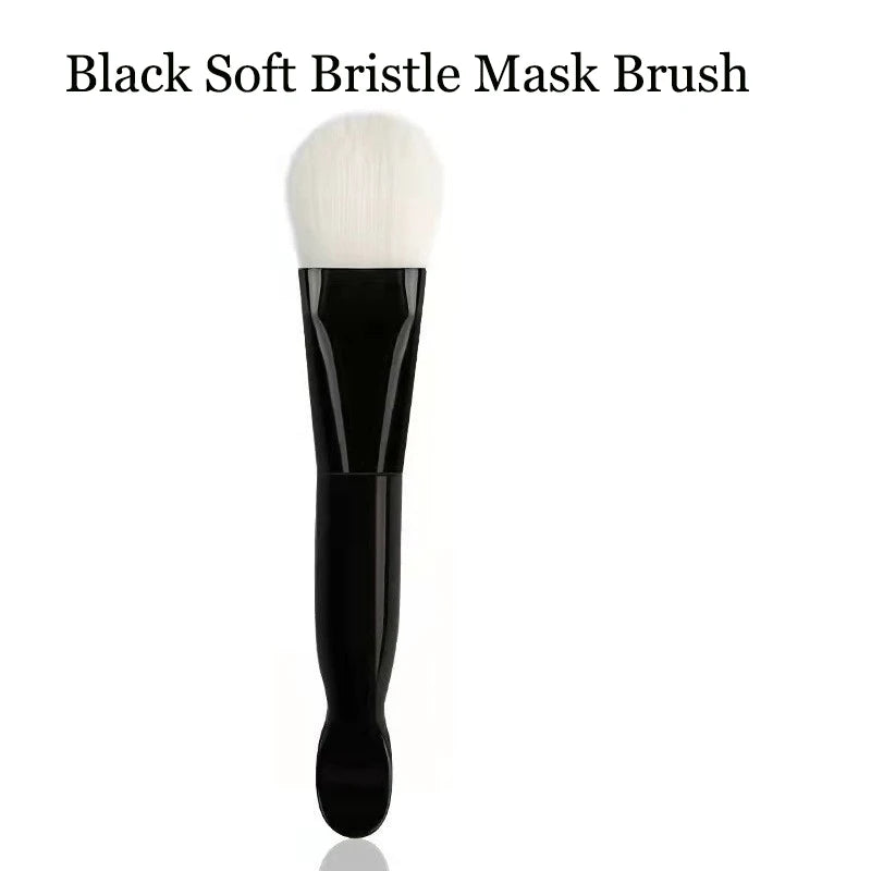 1PC Professional Double Ending Soft Bristle Silicone Wear-resistant Facial Flexible Mask Brush Skin Care Cleaning Beauty Tools Qme Black Bristle