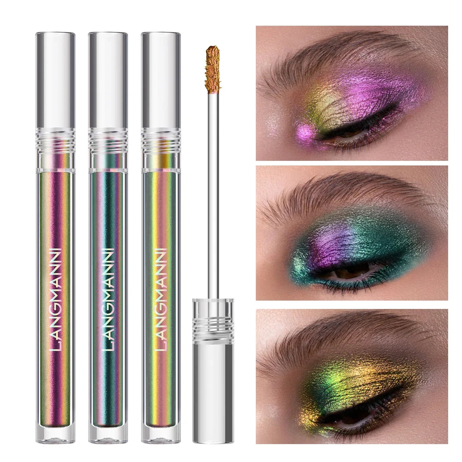 1pc Chameleon Liquid Eyeshadows Shiny Longlasting Eye Shadow Duochrome Eyeshadow Fashion High Quality Make Up Art Women Cosmetic Qme