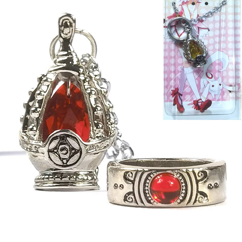 Anime Magic Girl Spiritual Nucleus Alloy Pendant Cosplay Puella Magi Madoka Magica Soul Gem Crystal Necklace Jewelry Accessory Qme