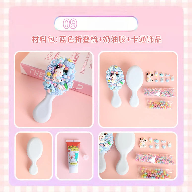 Hello Kitty Kuromi DIY Cream-colored Air-cushion Comb Materials Qme 9