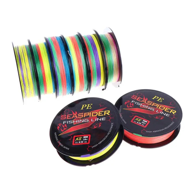 8 Strands 100M PE Braided Fishing Line Multifilament Lines Sea Wire Qme