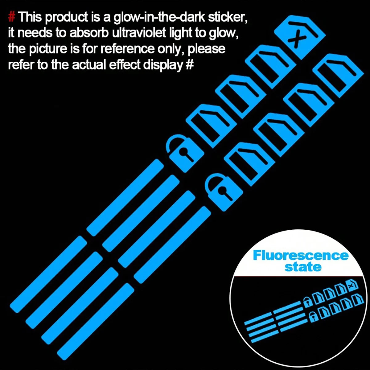 Car Window Control Button Luminous Stickers Auto Interior Qme Blue