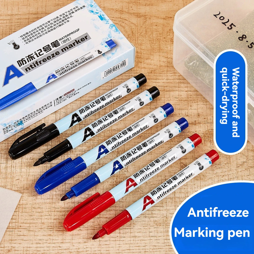 Antifreeze Oily Marker Pens - Quick Dry Waterproof Markers Non-toxic for Plastic,Wood, Rocks, Metal, Canvas, Art Supplies Qme