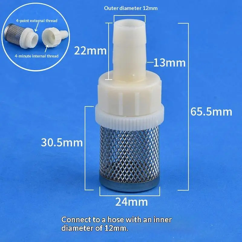 Stainless Steel Filter Fish Tank Aquarium Garden DIY Accessories 1 Qme 12mm Filter 1pcs