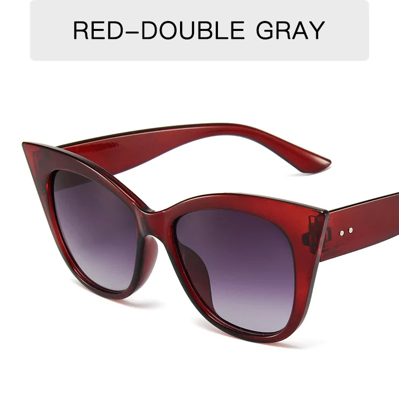 Cat Eye Fashion Sunglasses Woman Vintage Luxury Brand Designer Black Glasses Sun Glasses for Female UV400 Eyewear Shades Qme C6