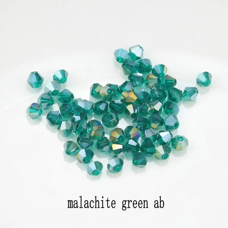 4mm 100pcs Shiny Crystal Beads Bicone Beads Glass Beads Loose Spacer Beads for Bracelet DIY Jewelry Making 200pcs Qme 17