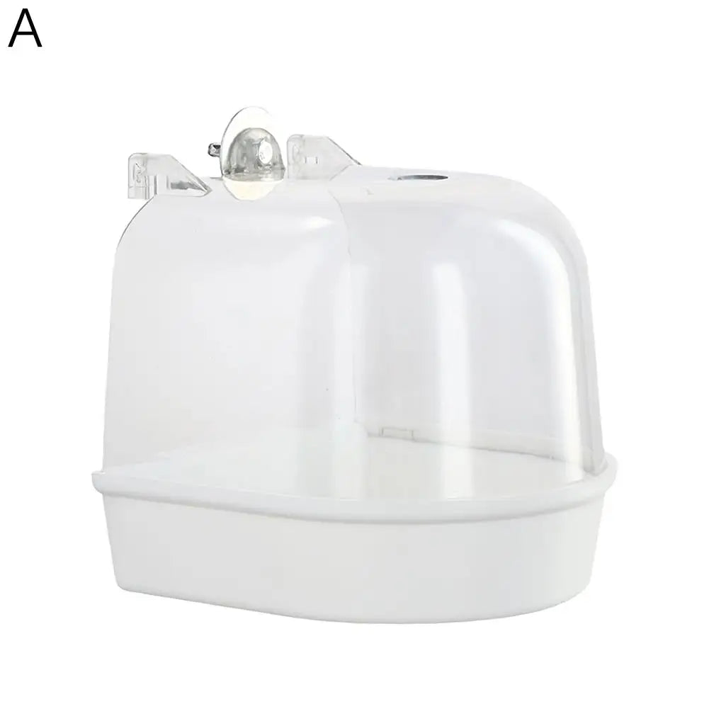 Hanging Bird Bath Is Waterproof Wear-resistant And Easy To Clean Cage-style External Bath For Birds Such As Parrots And Myn Qme white
