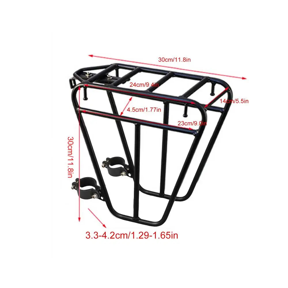 Mountain Bike Front Rack Bike Front Basket Cycling Supplies for Luggage Fishing Fitness Sports Outdoor Activities Family Friends Qme Black