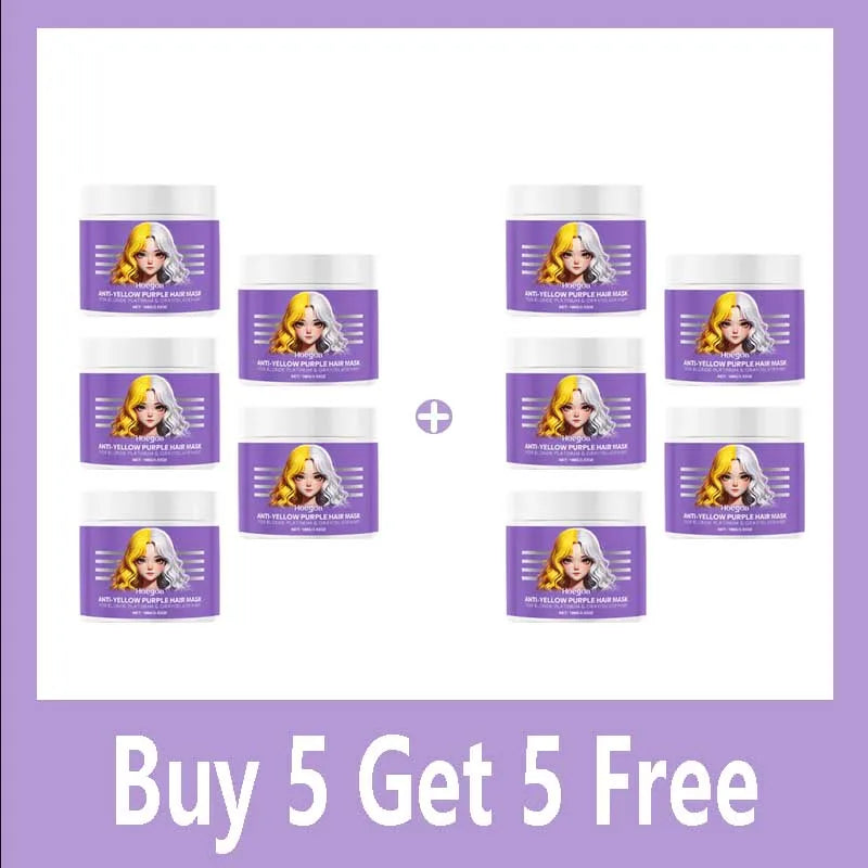 Purple Hair Mask Anti Yellow Deep Nourishing Shiny Hair Repair Dry Frizzy Damaged Maltreated Hair Care Conditioner 100g Qme Buy 5 Get 5 Free