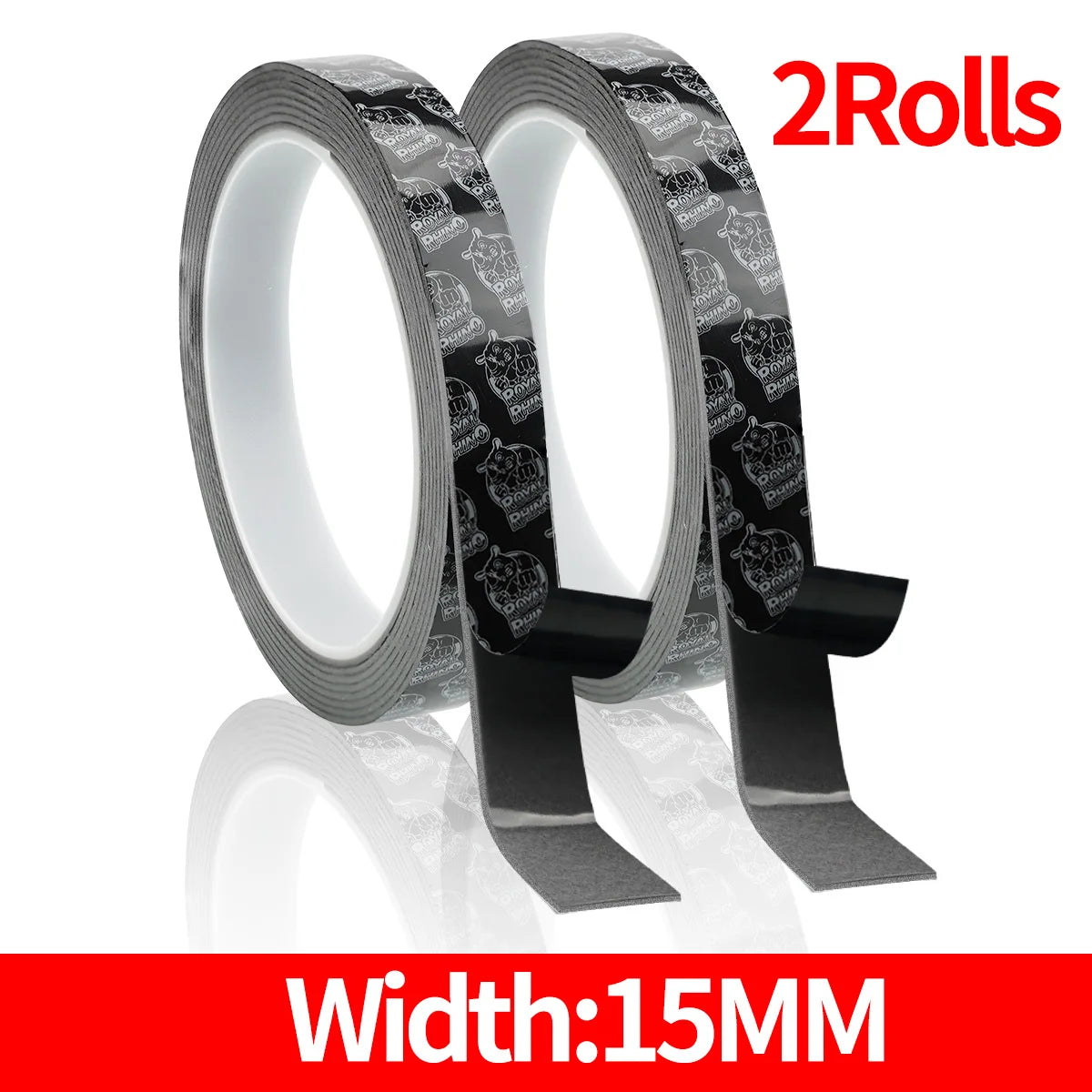 Double Sided Adhesive Tape, High Viscosity Car Fixed Adhesive, High Temperature Resistant, Waterproof No Marks,No Trace Adhesive Qme 15mmX2.5M-2PCS 1.2mm