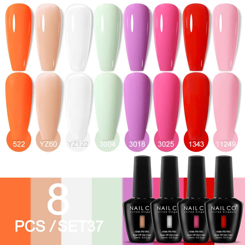 NAILCO Sparkly Rose Red Purple Gel Nail Polish Art Vernis Nails