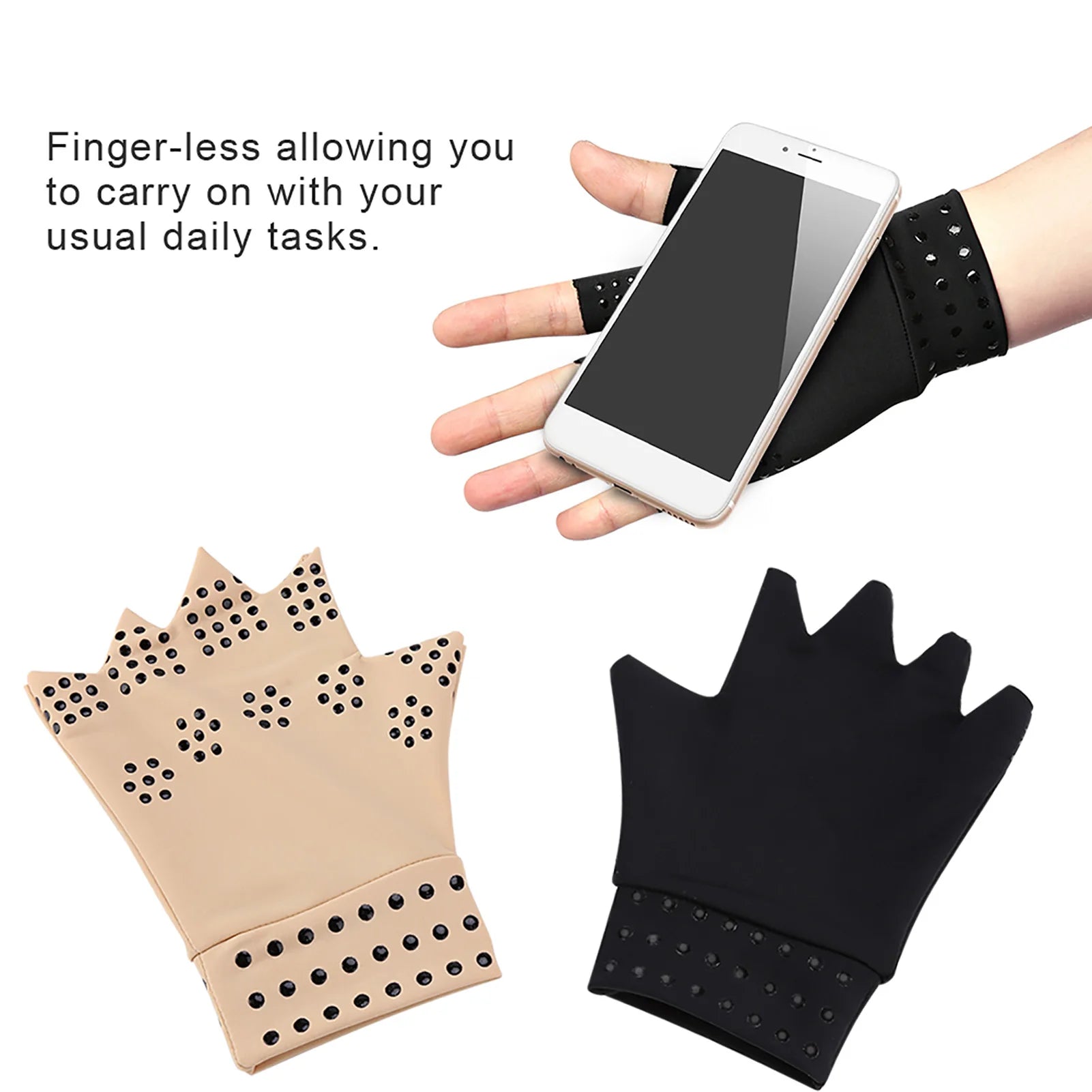 1 Pair Fingerless Gloves Unisex Nylon Compression Gloves Breathable for Daily Living Compression Gloves Fingerless Hand Glove Qme