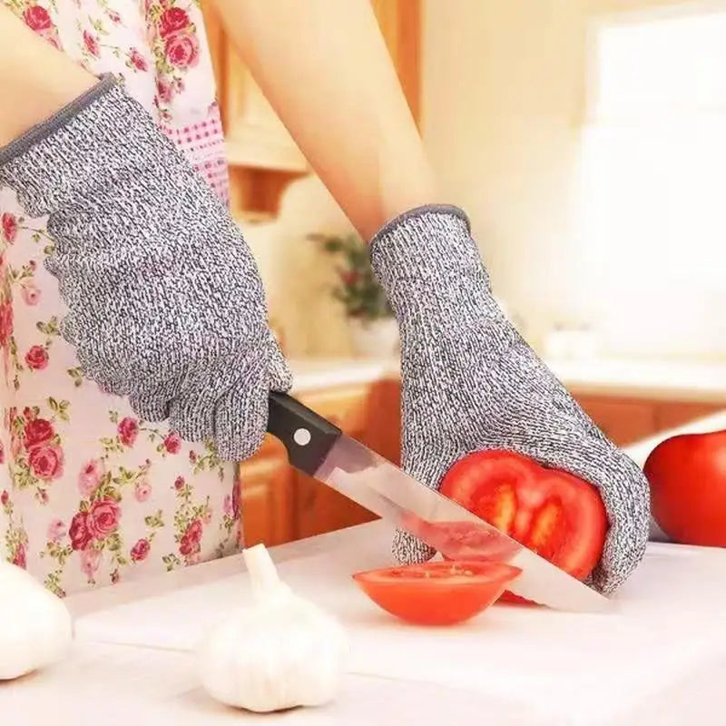 1 Pair Cut Resistant Gloves Food Grade Safety Cutting Level 5 Qme