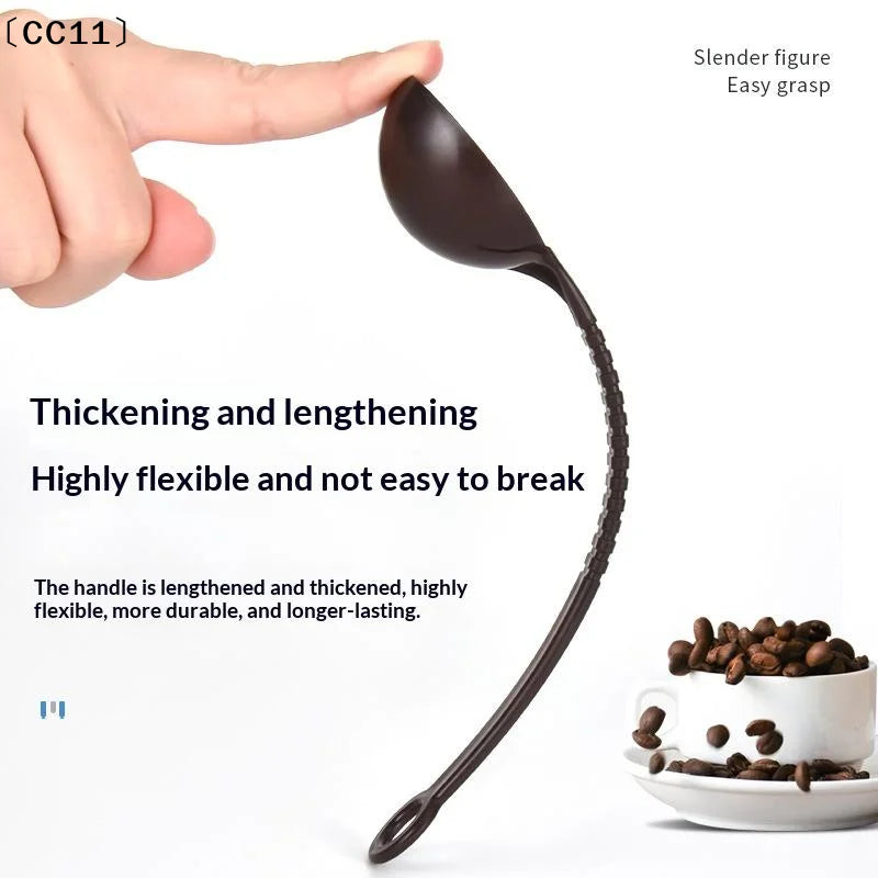 Baking Tools Measuring Spoon Non-slip Long Handle Coffee Black Scoop Qme