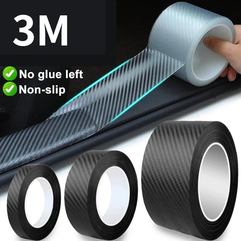 Carbon Fiber Car Adhesive Nano Tapes DIY Paste Strip Auto Door Sill Side Mirror Anti Scratch Stickers Waterproof Protection Film Qme