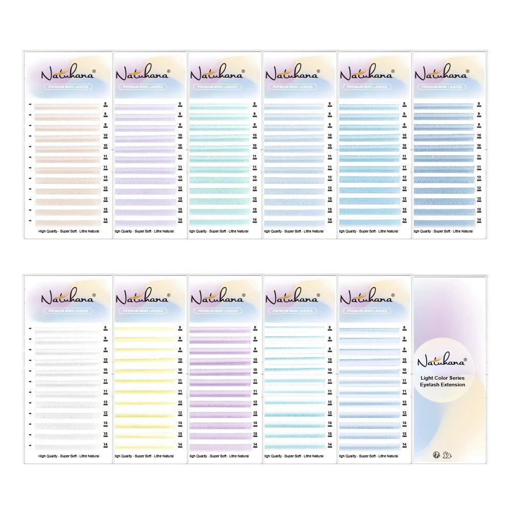 NATUHANA Cream Colored Individual Lashes Faux Eyelash Extensions C D Qme