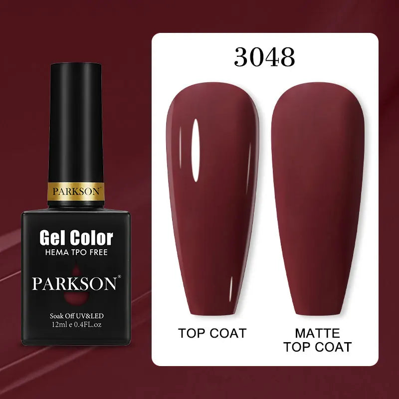 Parkson Colorful Nail Gel Polish Lacquer Soak Off UV LED Long Lasting Qme 3048