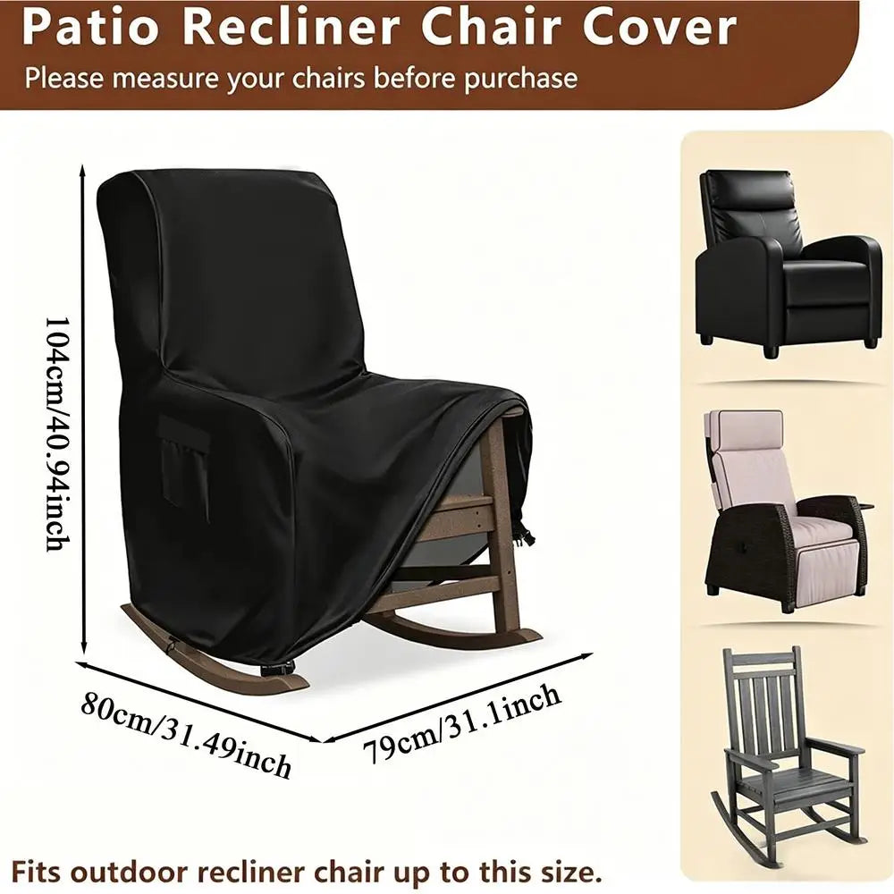 Rocking Chair Cover Outdoor Recliner Protector Heavy Duty Furniture Cover for Patio Lawn Backyard Porch Balcony Garden Camping Qme M CN