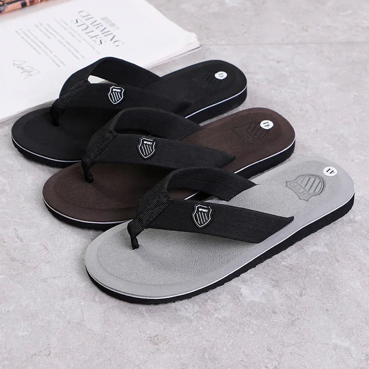Casual Slippers For Men Flip Flops Beach Sandals Summer Non-Slip Flat Slides Men Slippers Indoor House Shoes Man Male Slipper Qme
