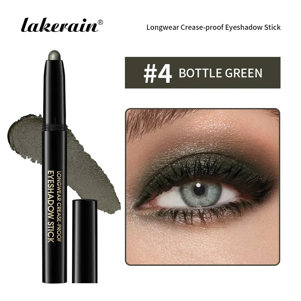 Matte Blue Eyeshadow Stick Pencil Waterproof Monochrome Glitter Pearly Eyeshadow Makeup Soft Natural High Pigmented Long-Lasting Qme 04