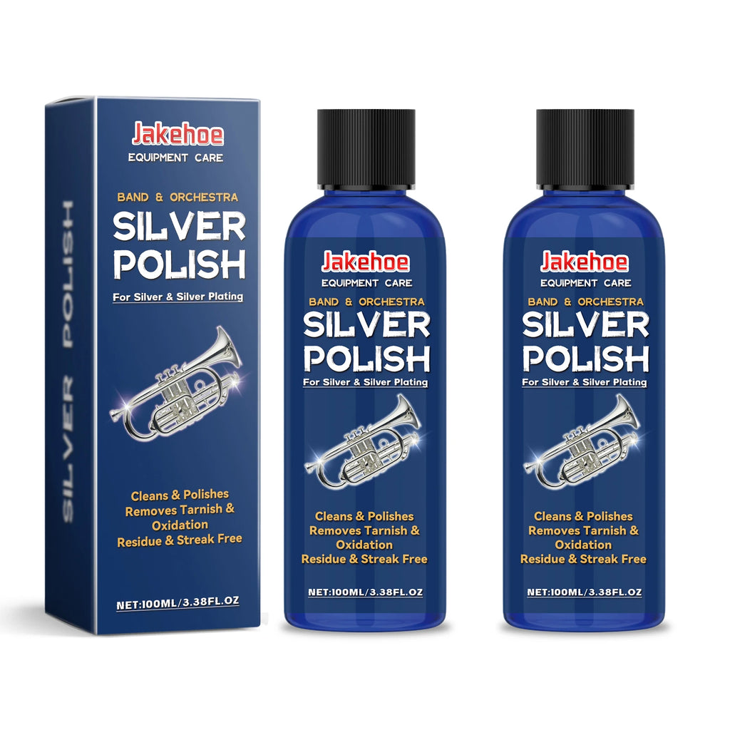 Silver Polishing Liquid Quickly Remove Silverware Surface Stains Rust Restore Luster like New Jewelry Cleaner for Necklace Ring Qme 2 X 100ml Boxed