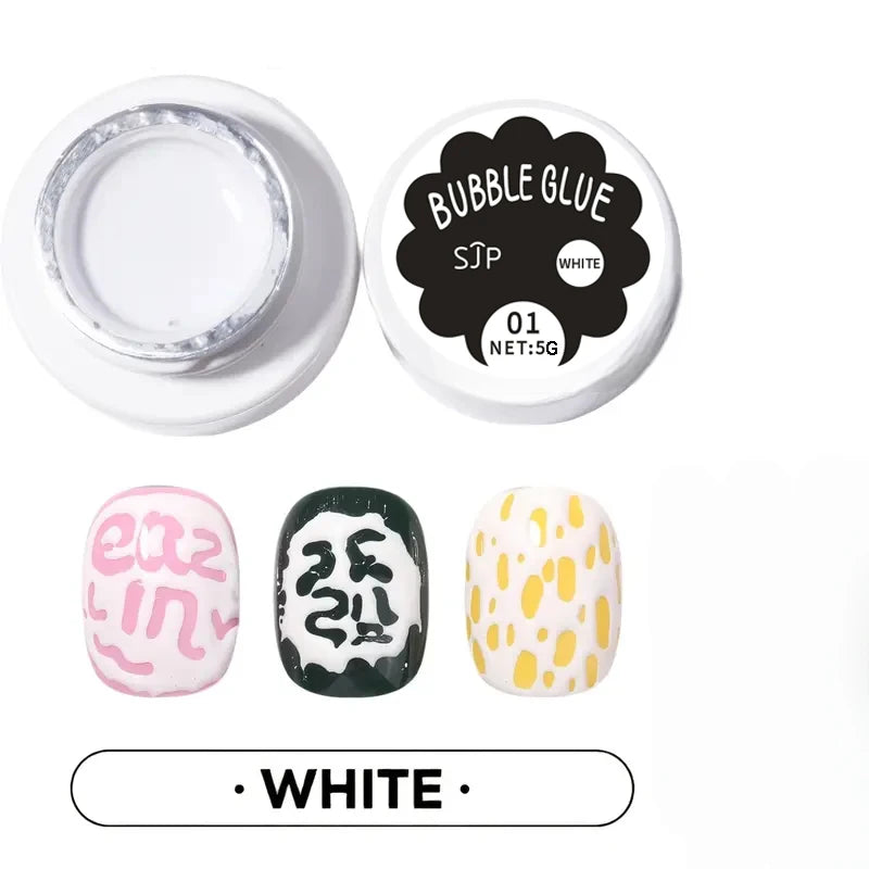 2-piece Bubble Nail Polish Poke Net White Wave Hole Saturation Qme