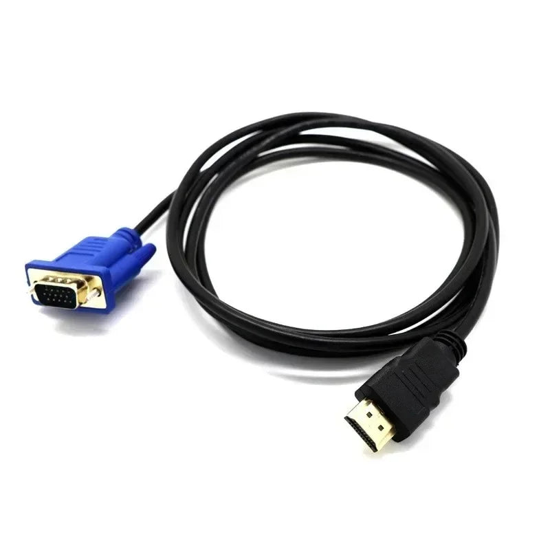 1/1.5/1.8M HDMI-compatible Cable To VGA 1080P HD with Audio Adapter Cable VGA Cable Dropshipping Plug Non-slip Desig Anti-wear Qme