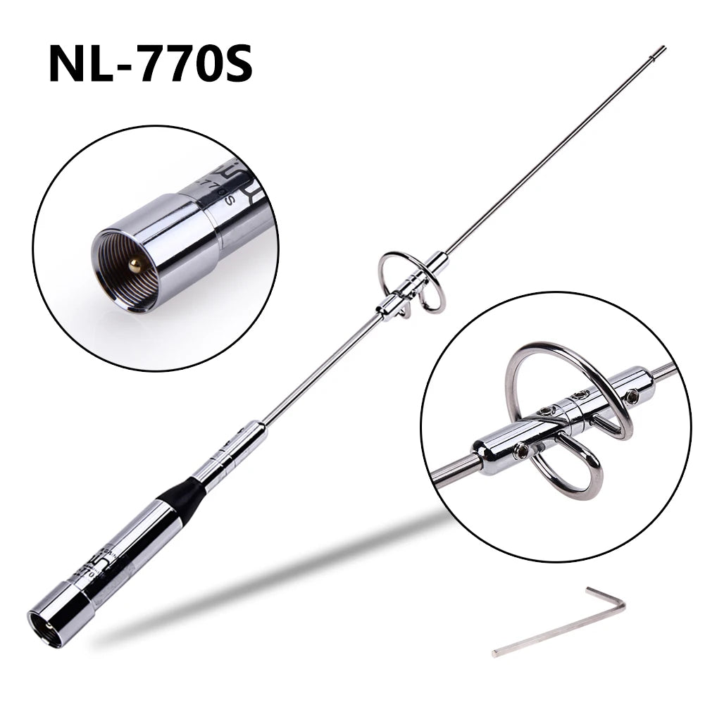 NR-770S VHF UHF Dual Band Mobile Ham Radio Antenna with PL Connector 145/435MHz Qme