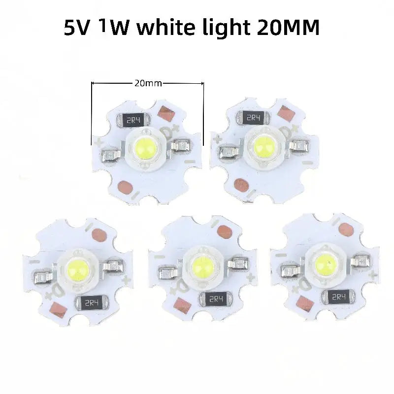 5/10Pcs 16mm 20mm LED Lamp Boards 1W 3W Single Color 5V 12V Warm Neutral White Spotlights Downlights Sunset Lights Qme White 5V 1W 5pcs