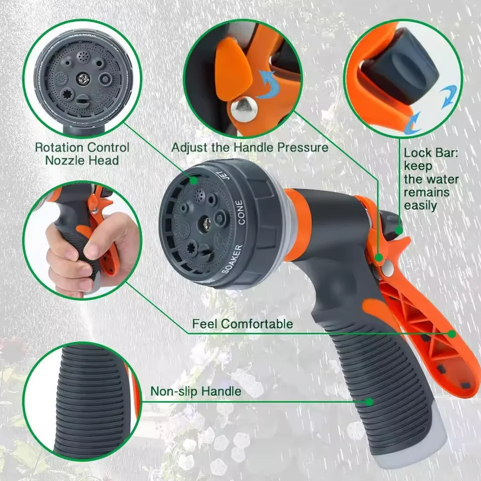 High-Pressure Garden Spray Gun Set Garden Watering Ground Car Wash Sprinkler Home Irrigation Spray Qme