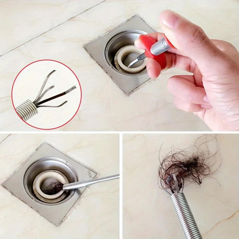 1pc Multifunctional Cleaning Claw Flexible Drain Unclog Grabber Cleaning Tool Sink Hair Remover Qme