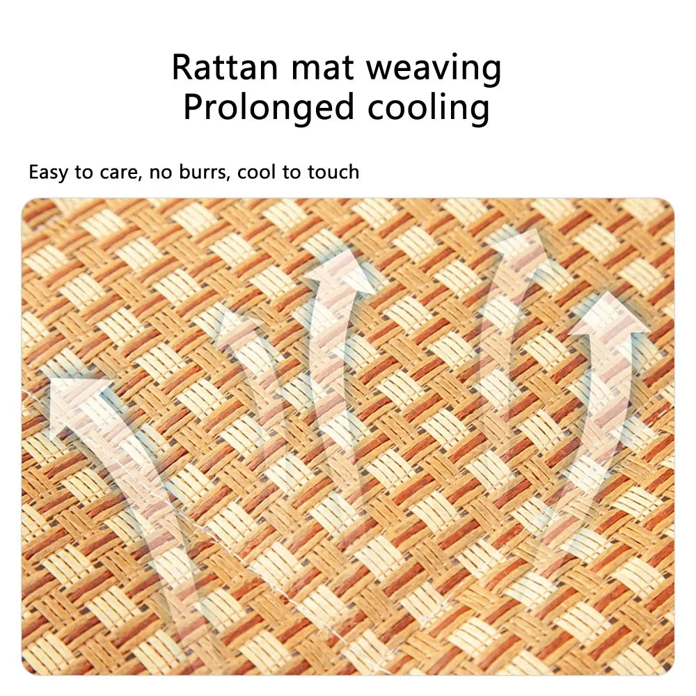 A Pet Summer Mat Cute Dog Cooling Sofa Breathable Small Dog Bed Cushion Moistureproof Rattan Wear Cat Mat Accessories Qme