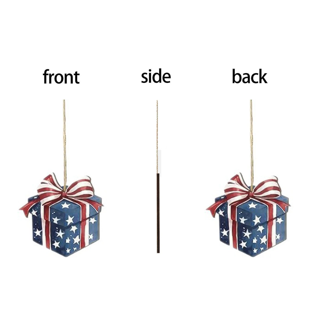 Independence Day Hanging Wooden Ornament Set Includes 12 Patterns and Hanging Ropes Anniversary Party DIY Decor Supplies Qme