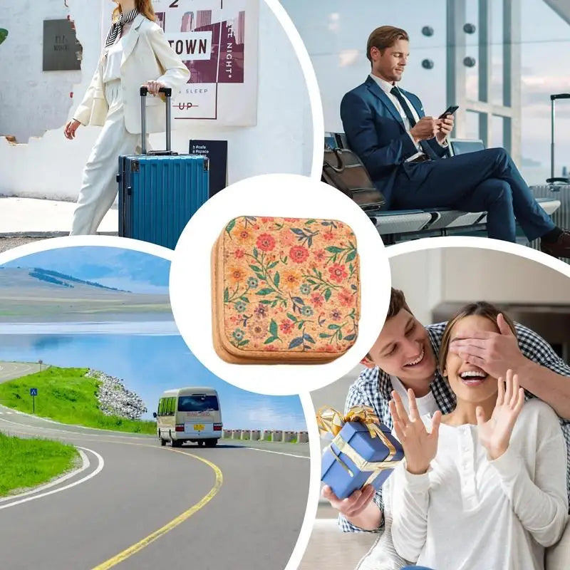 Jewelry Organizer Box Portable Retro Travel Storage Cloth Supplies Qme