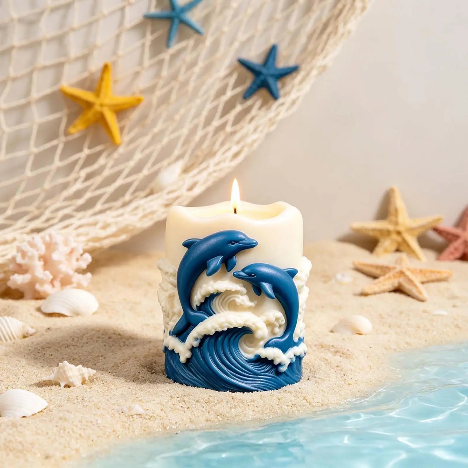 Dolphin Candle Mold 3D Realistic Novelty Reusable Silicone Craft Qme