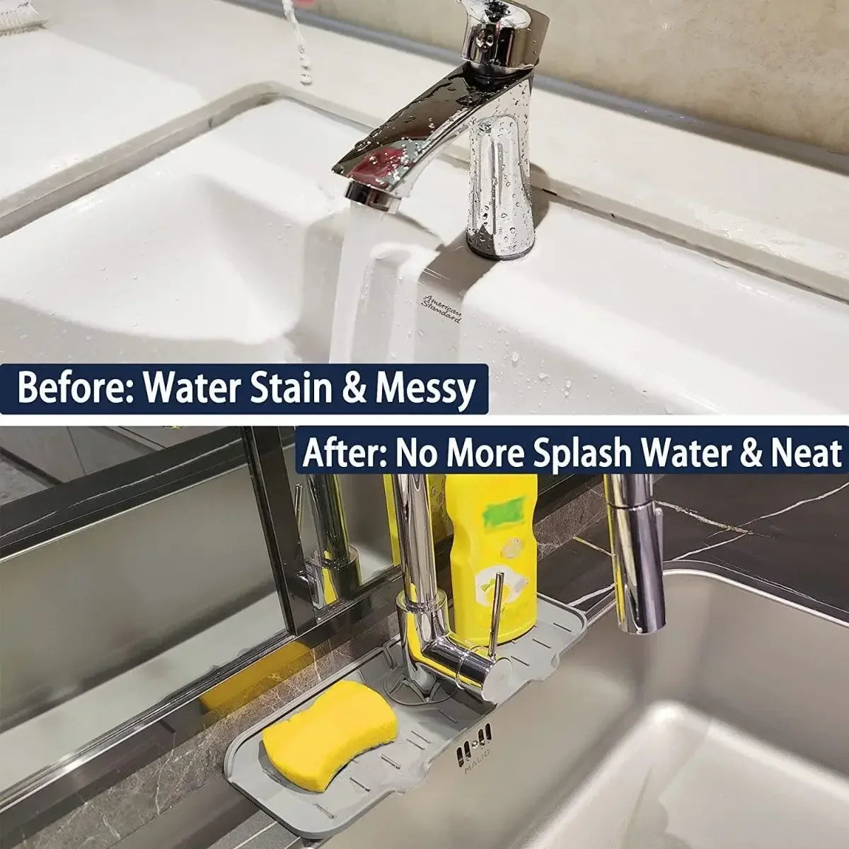 Kitchen Gadgets Silicone Faucet Absorbent Pad Shelf Sink Splash Catcher Countertop Protective Mat Bathroom Drain Mat Acceesories Qme